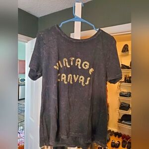 Vintage Canvas Black Mineral Wash Tee